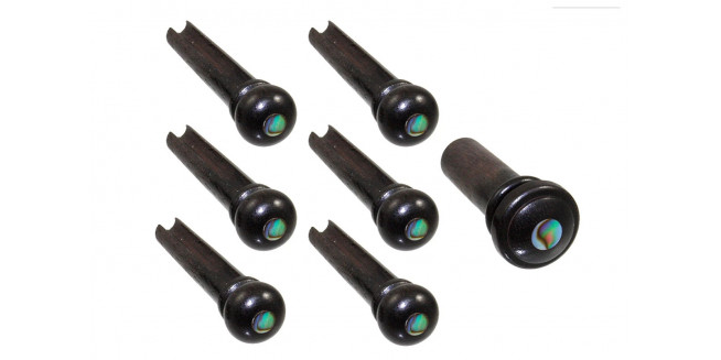 Allparts Ebony Bridge Pins with Abalone Dot