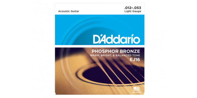 D'Addario EJ16 Phosphor Bronze, Light, 12-53