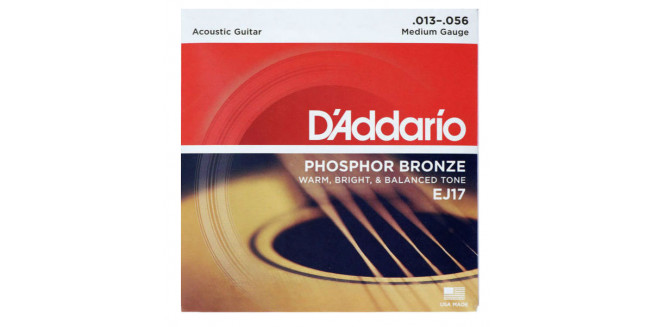 D'Addario EJ17 Phosphor Bronze, Medium, 13-56