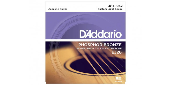 D'Addario EJ26-3D Phosphor Bronze, Custom Light, 11-52