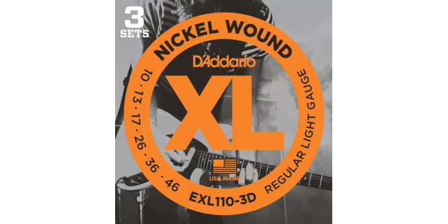 D'Addario EXL110-3D Nickel Wound, Regular Light, 10-46