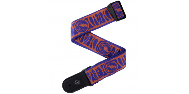 D'Addario Grateful Dead Woven Guitar Strap - RD/BL