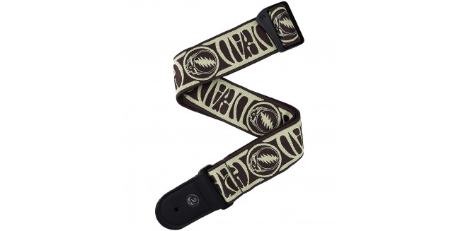 D'Addario Grateful Dead Woven Guitar Strap - TAN/BR