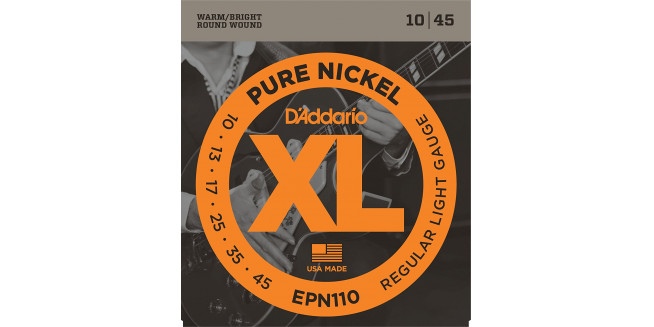 D'Addario EPN110 Pure Nickel, Regular Light, 10-45