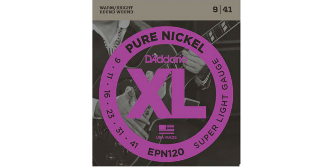 D'Addario EPN120 Pure Nickel, Super Light, 9-41