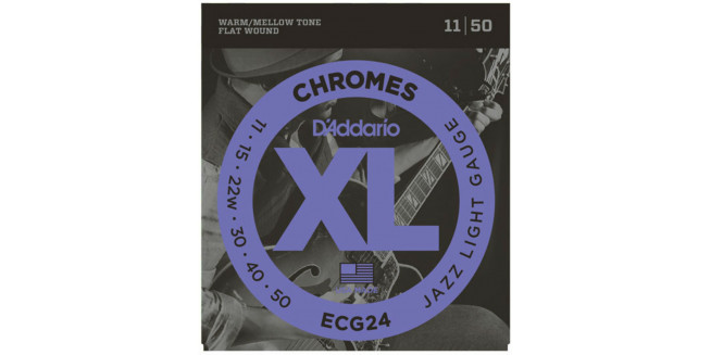 D'Addario ECG24 XL Chromes, Flat Wound, Jazz Light, 11-50