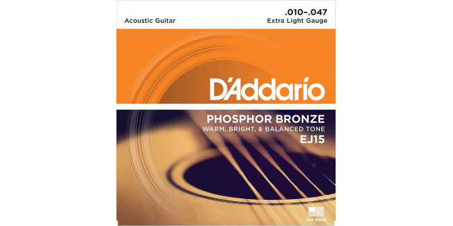 D'Addario EJ15 Phosphor Bronze, Light, 10-47