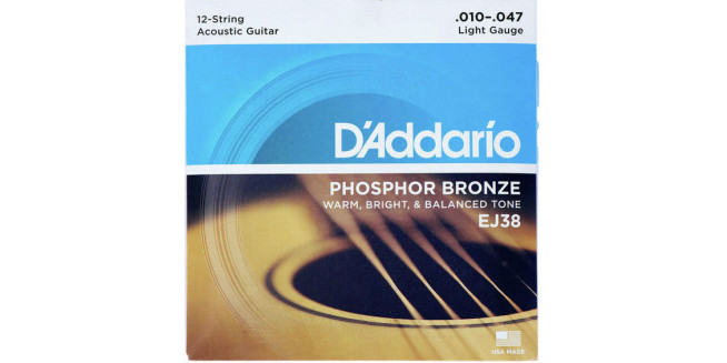 D'Addario EJ38 Phosphor Bronze, 12 Strings, Light, 10-47