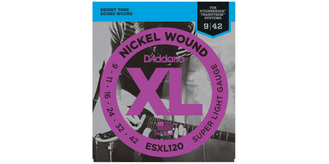 D'Addario ESXL120 Nickel Wound, Double BallEnd, 09-42