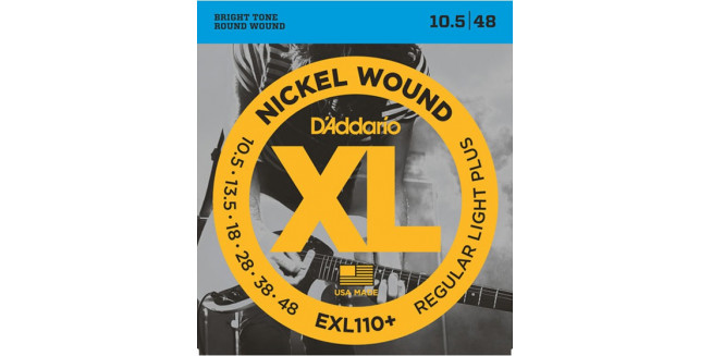 D'Addario EXL110+ Nickel Wound, Regular Light Plus, 10.5-48