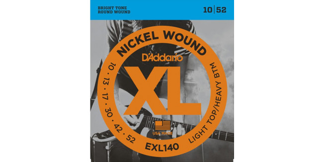 D'Addario EXL140 Nickel Wound, Light Top Heavy Bottom, 10-52