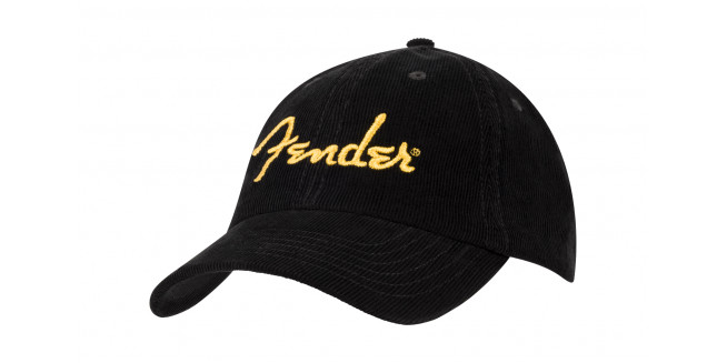 Fender Gold Spaghetti Logo Corduroy Baseball Hat