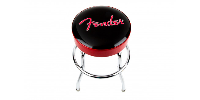 Fender Red Sparkle Logo Bar Stool 24"