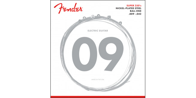 Fender Super 250L Nickel Plated Steel Guitar Strings 09/42