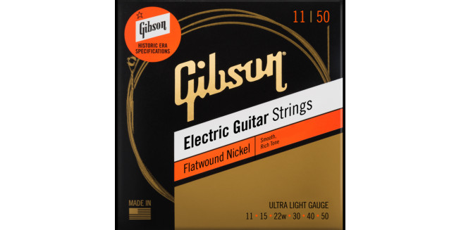 Gibson Flatwound Electric Guitar Strings 11/50