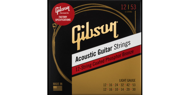 Gibson Phosphor Bronze Acoustic Guitar Strings 12-String 12/53