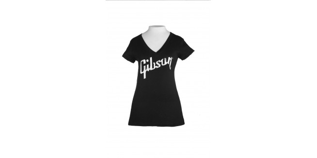 Gibson Women's V Neck Logo - L