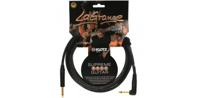 Klotz LaGrange Guitar Cable Angled Gold Tip - 3m