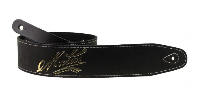 Maton Deluxe Leather Guitar Strap - BK