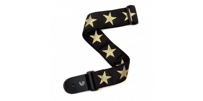 D'Addario 20T05 Woven Guitar Strap - Gold Star