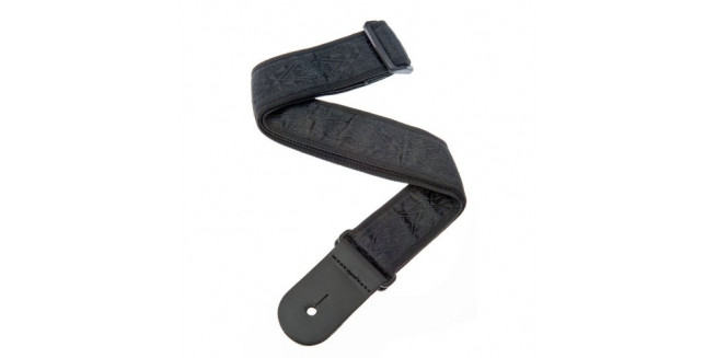 D'Addario 50B01 Woven Guitar Strap - Black Satin