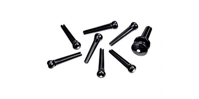 D'Addario Plastic Bridge & End Pins - BK