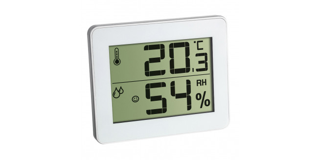 TFA Digital Thermo-Hygrometer Flat Design - WH