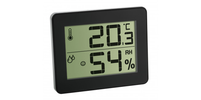 TFA Digital Thermo-Hygrometer Flat Design - BK