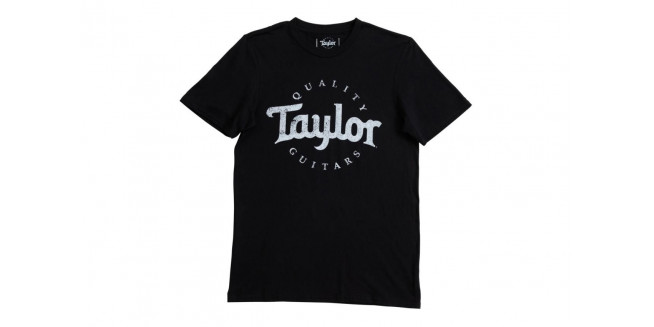 Taylor Basic Black Aged Logo T-Shirt - XL