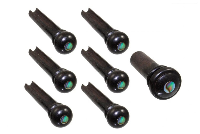 Allparts Ebony Bridge Pins with Abalone Dot