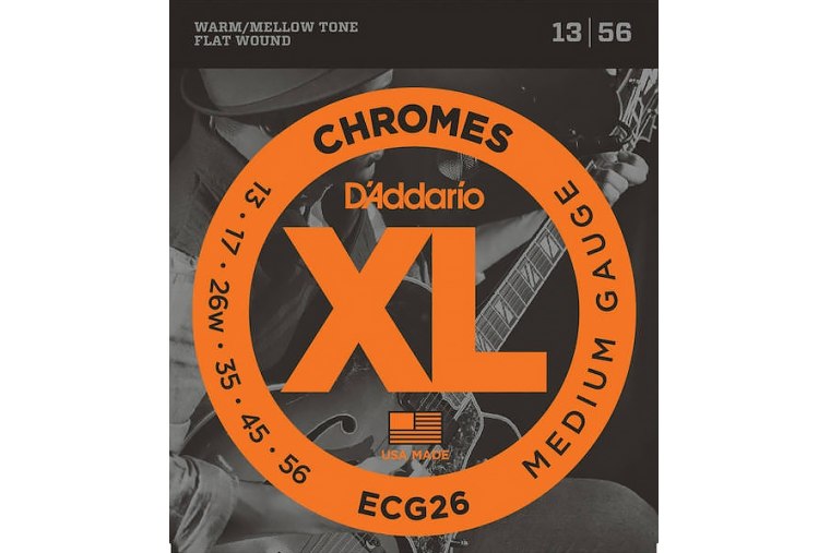 D'Addario ECG26 XL Chromes, Flat Wound, Medium, 13-56