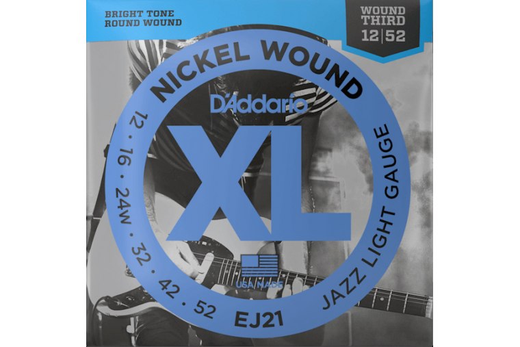 D'Addario EJ21 Nickel Wound, Jazz Light Gauge, 12-52
