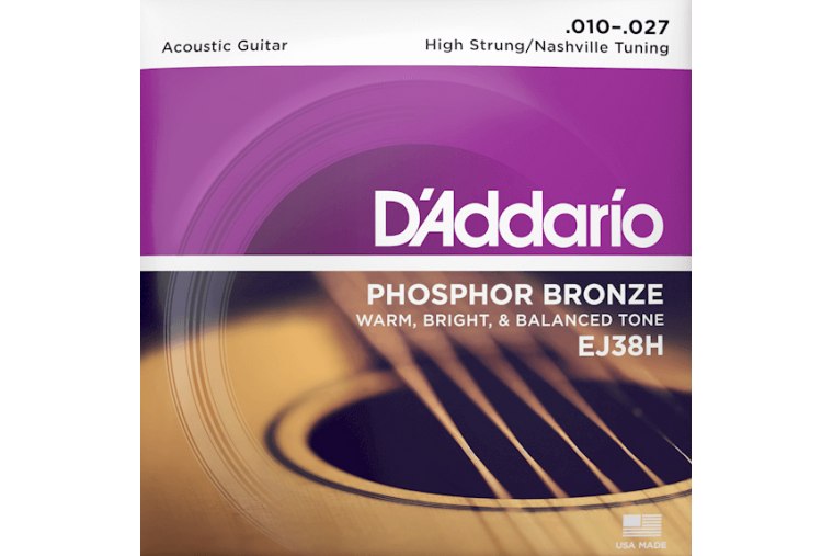 D'Addario EJ38H Phosphor Bronze, High Strung/Nashville Tuning, 10-27