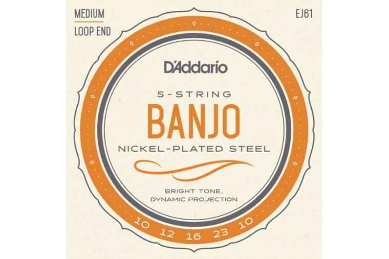 D'Addario EJ61 Nickel Plated, 5-Corde Banjo, 10-23