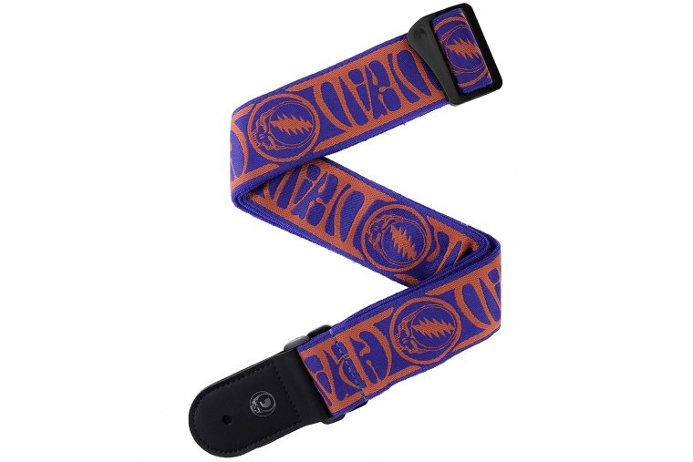 D'Addario Grateful Dead Woven Guitar Strap - RD/BL