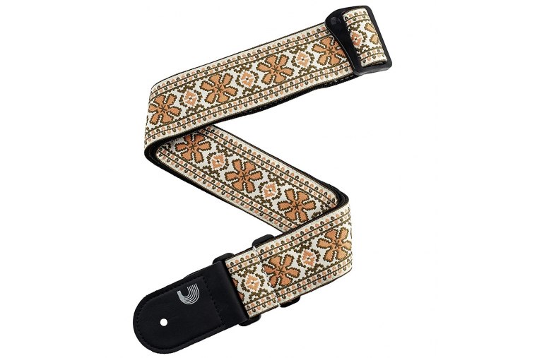 D'Addario Woven Guitar Strap Peace Love - BR/PK