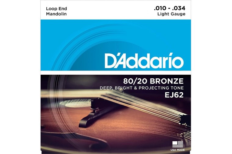 D'Addario EJ62 80/20 Bronze, Mandolino, 10-34