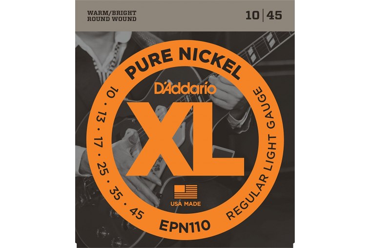 D'Addario EPN110 Pure Nickel, Regular Light, 10-45