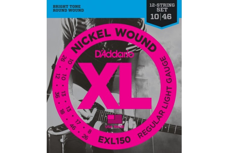 D'Addario EXL150 Nickel  Wound, 12-Strings, Regular Light, 10-46