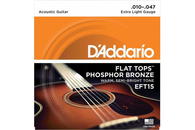 D'Addario EFT15 Flat Tops Phosphor Bronze, Extra Light, 10-47