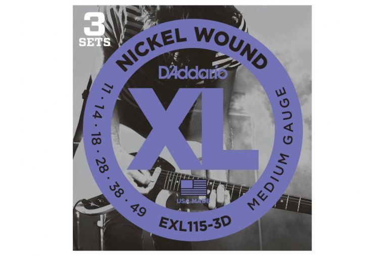 D'Addario EXL115-3D Nickel  Wound, Blues, Jazz Rock, 11-49