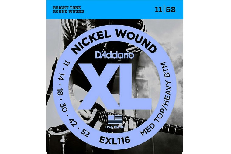 D'Addario EXL116 Nickel  Wound, Medium Top, Heavy Bottom, 11-52