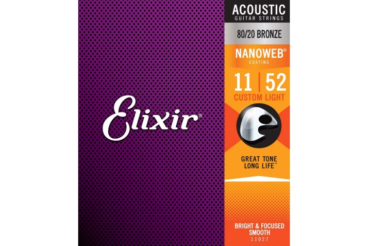 Elixir 11027 Nanoweb 80/20 Bronze Custom Light 11/52