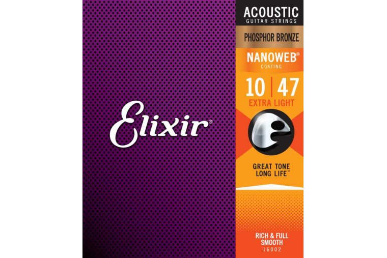 Elixir 16002 Nanoweb Phosphor Bronze Extra Light 10/47