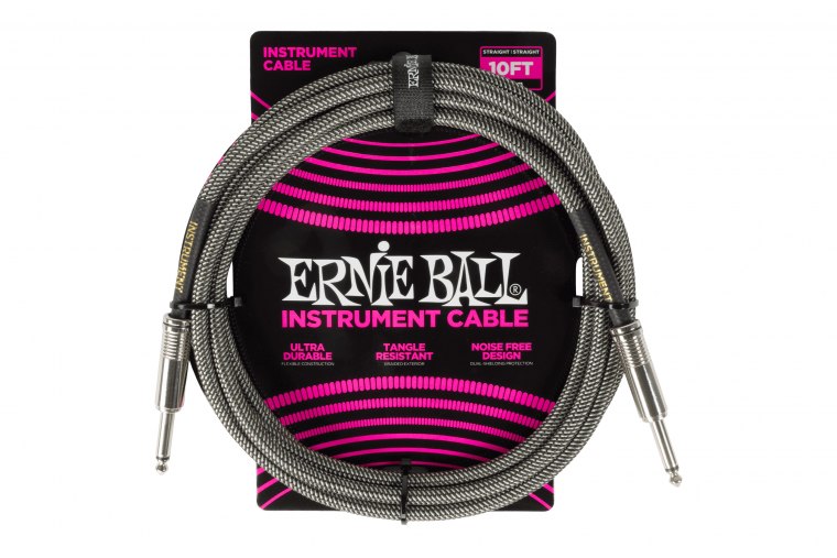 Ernie Ball Braided Instrument Cable Straight/Straight - 3m - SF