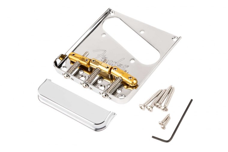 Fender 3-Saddle Top-Load/String-Through Telecaster Bridge With Compensated Brass 