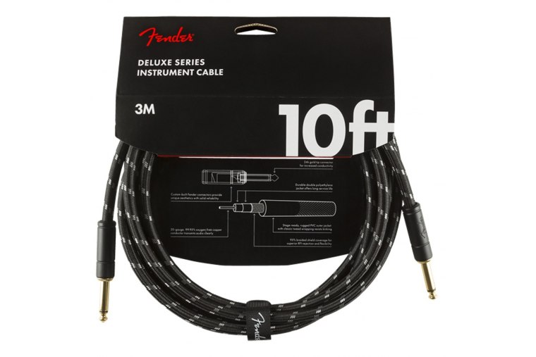 Fender Deluxe Series Instrument Cable - 3m - BK