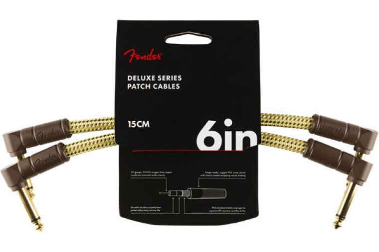 Fender Deluxe Series 2-Pack Patch Cables - 15cm - TW