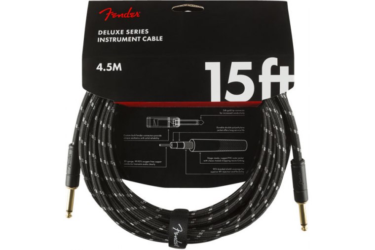 Fender Deluxe Series Instrument Cable - 4.5m - BK