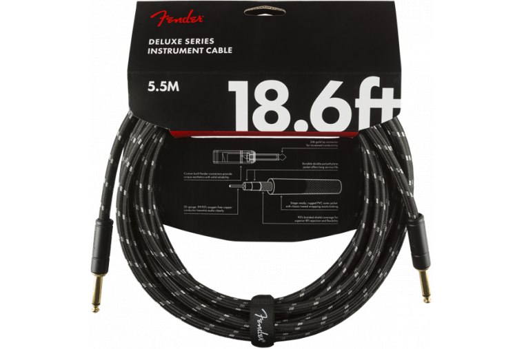 Fender Deluxe Series Instrument Cable - 5.5m - BK